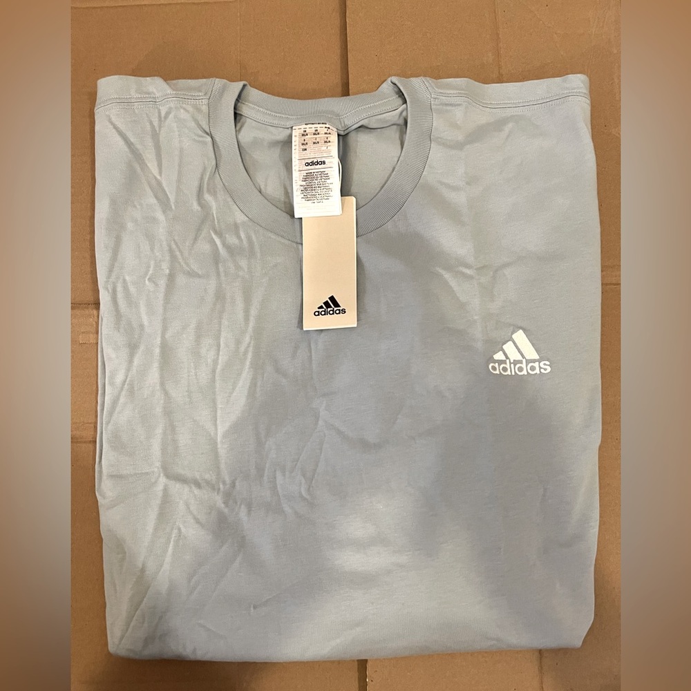 adidas Jersey T-Shirt Small Logo - 3XL - Wonder Blue - Short Sleeve - New w/Tags